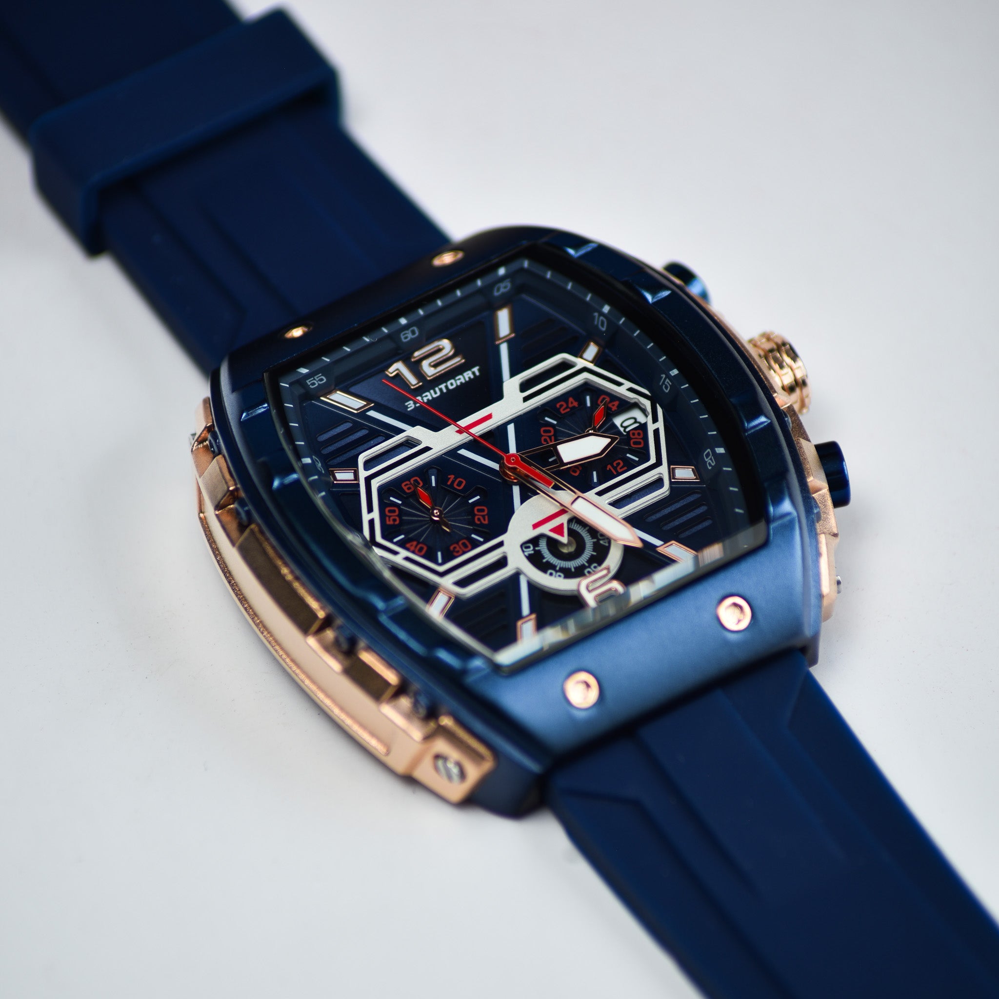3 - Dark Blue & Bronze Retro Watch